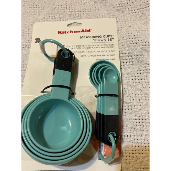 Kitchenaid measuring cup/spoon set aqua# KE475OHAQA - Picture 1 of 3